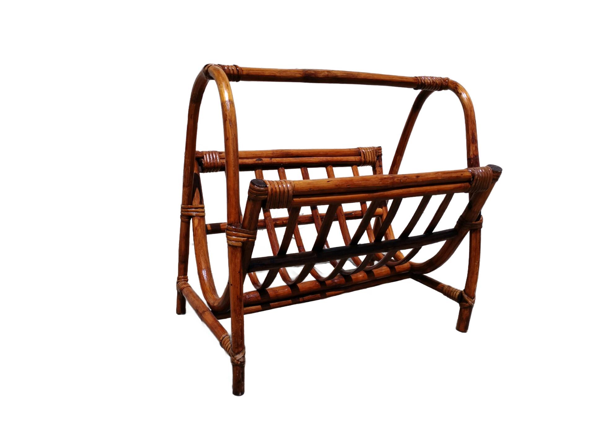 Rattan magazine rack