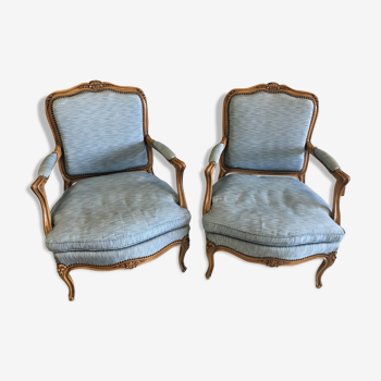 Paire de fauteuils cabriolets style Louis XV