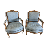 Paire de fauteuils cabriolets style Louis XV