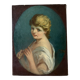 Portrait of a young woman with a flute, signed Louis Dubois (1830-1880)