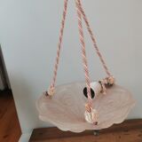 Pendant lamp molded glass paste vintage pink glass paste