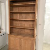 Solid oak library sandblasted