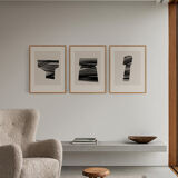 Set of 3 abstract giclee prints, 50x70