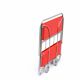Table bar pliante en métal et panneau composite Dinett, rouge