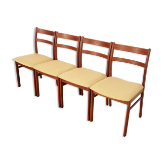 Set of four teak chairs, Danish design, 1970s, production: Denmark