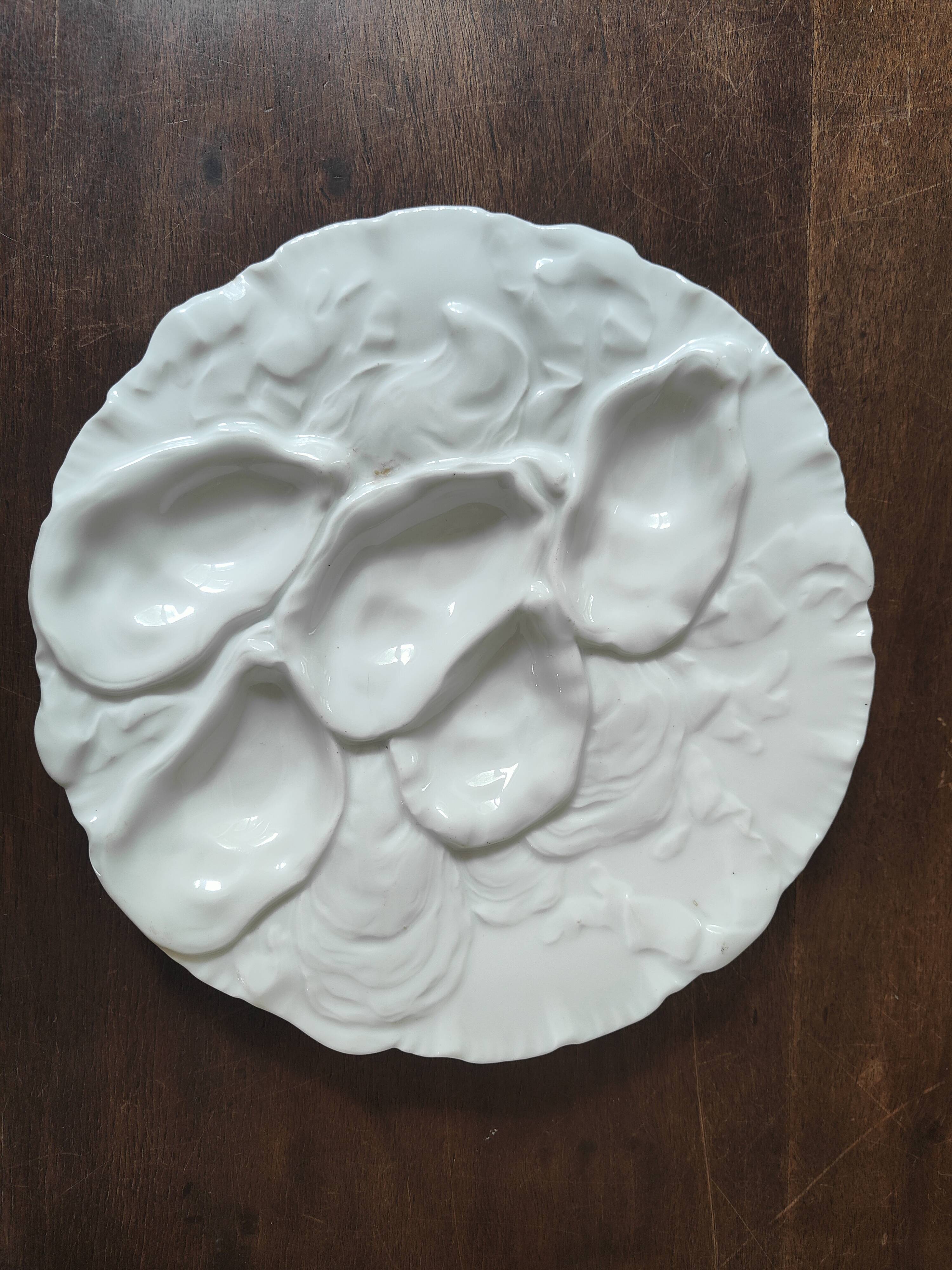 Oyster plate 19th century porcelain Haviland & Co Limoges France