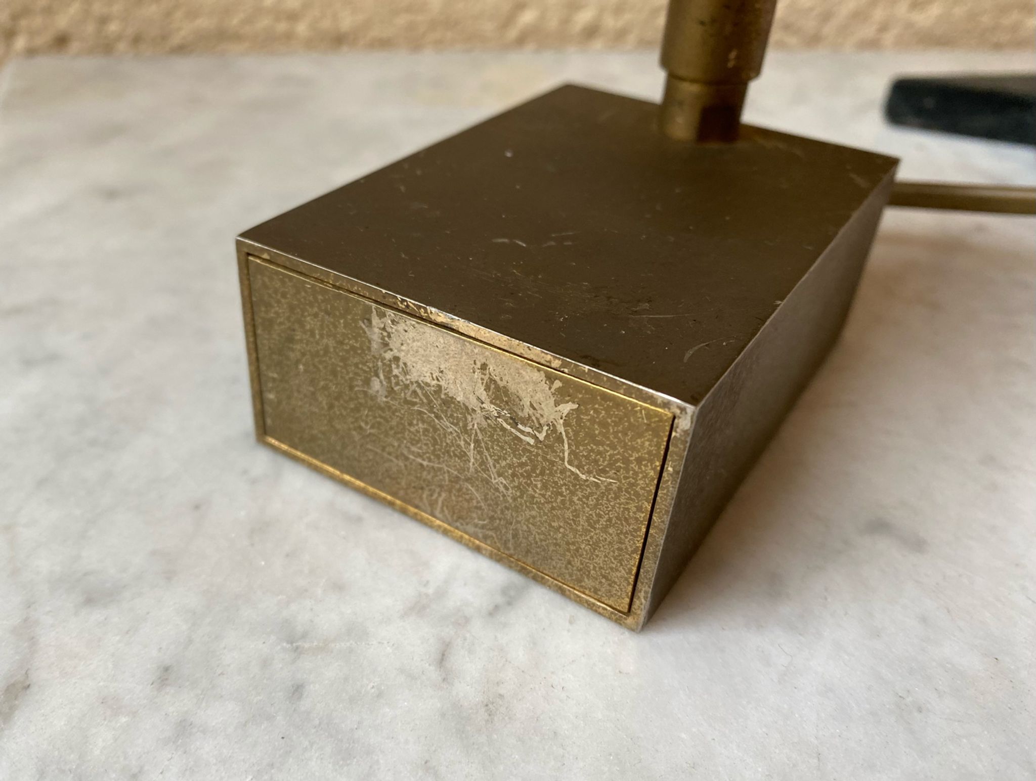 Halogen spot lamp solid brass modernist vintage design 70s