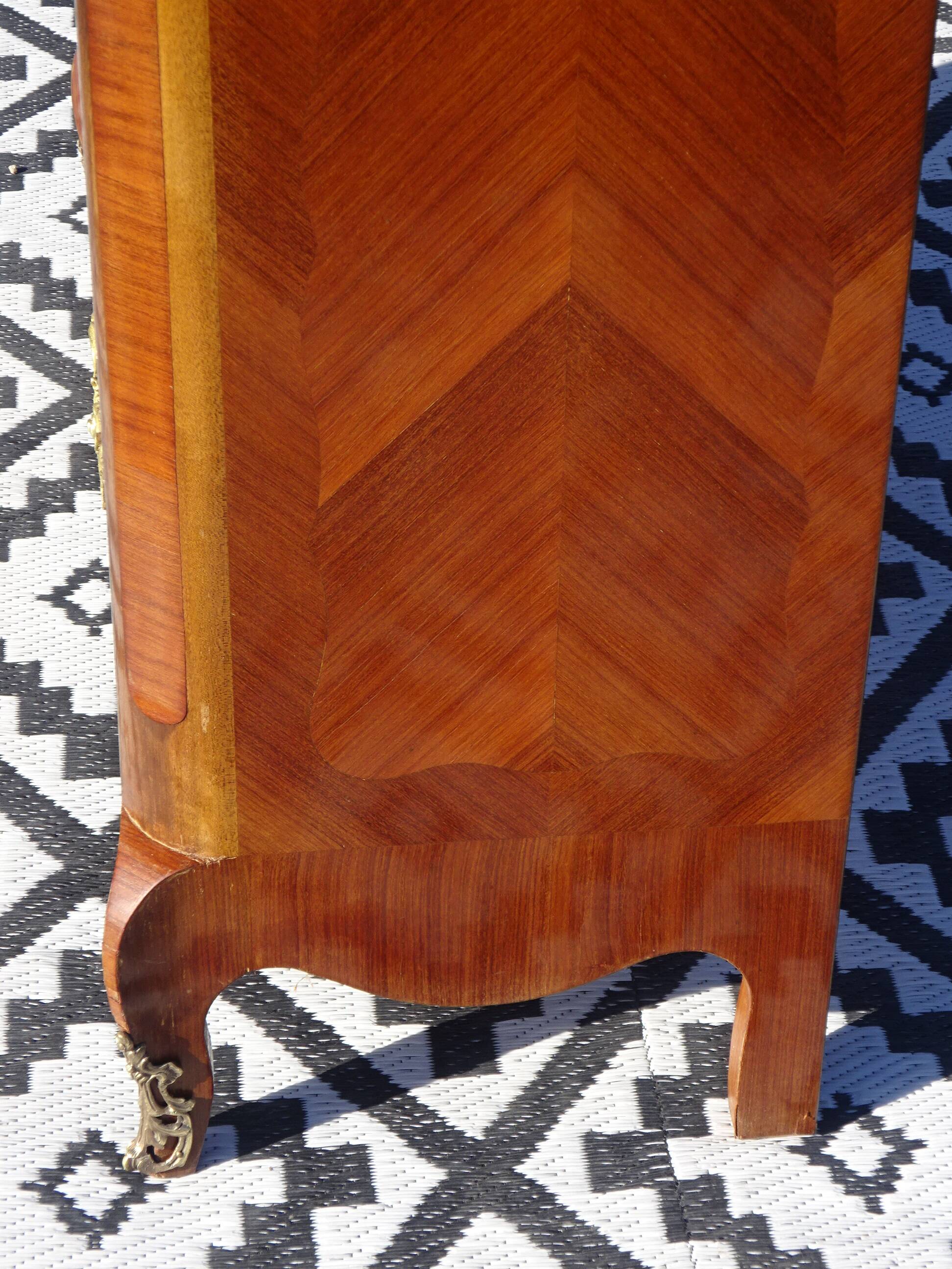 Louis XV library in rosewood marquetry