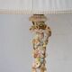 Set of 2 midcentury Italian ceramic floral table lamps