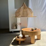 Quadripod coffee table in solid wood monoxyl natural color (dark)