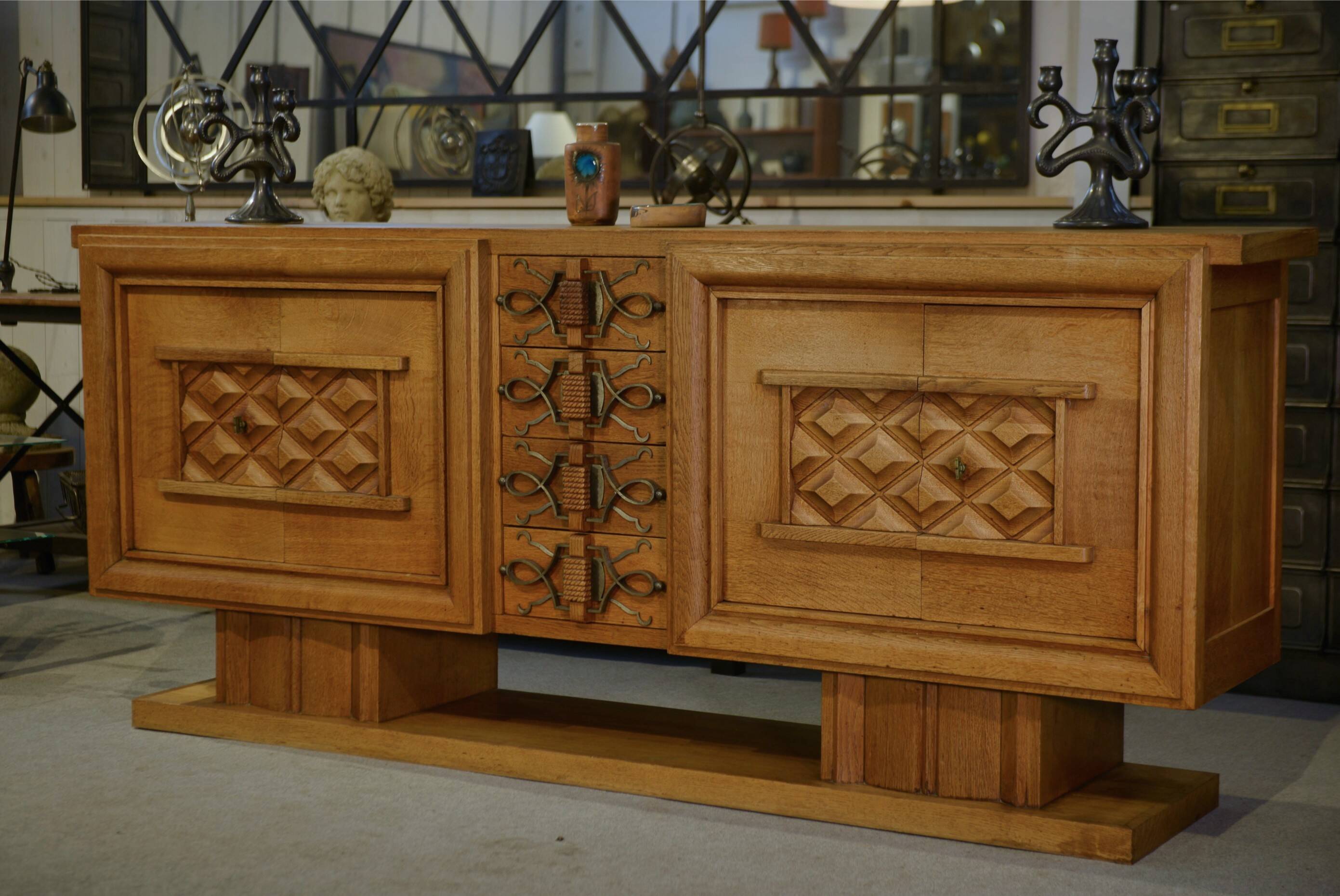 Oak buffet by Charles Dudouyt 1940s