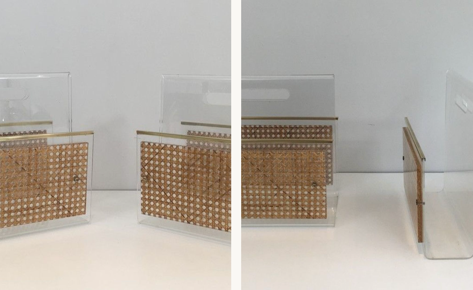 Pair of plexiglass magazine holders