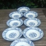 Set of eight hollow plates of the rivanel brand france baroque décor