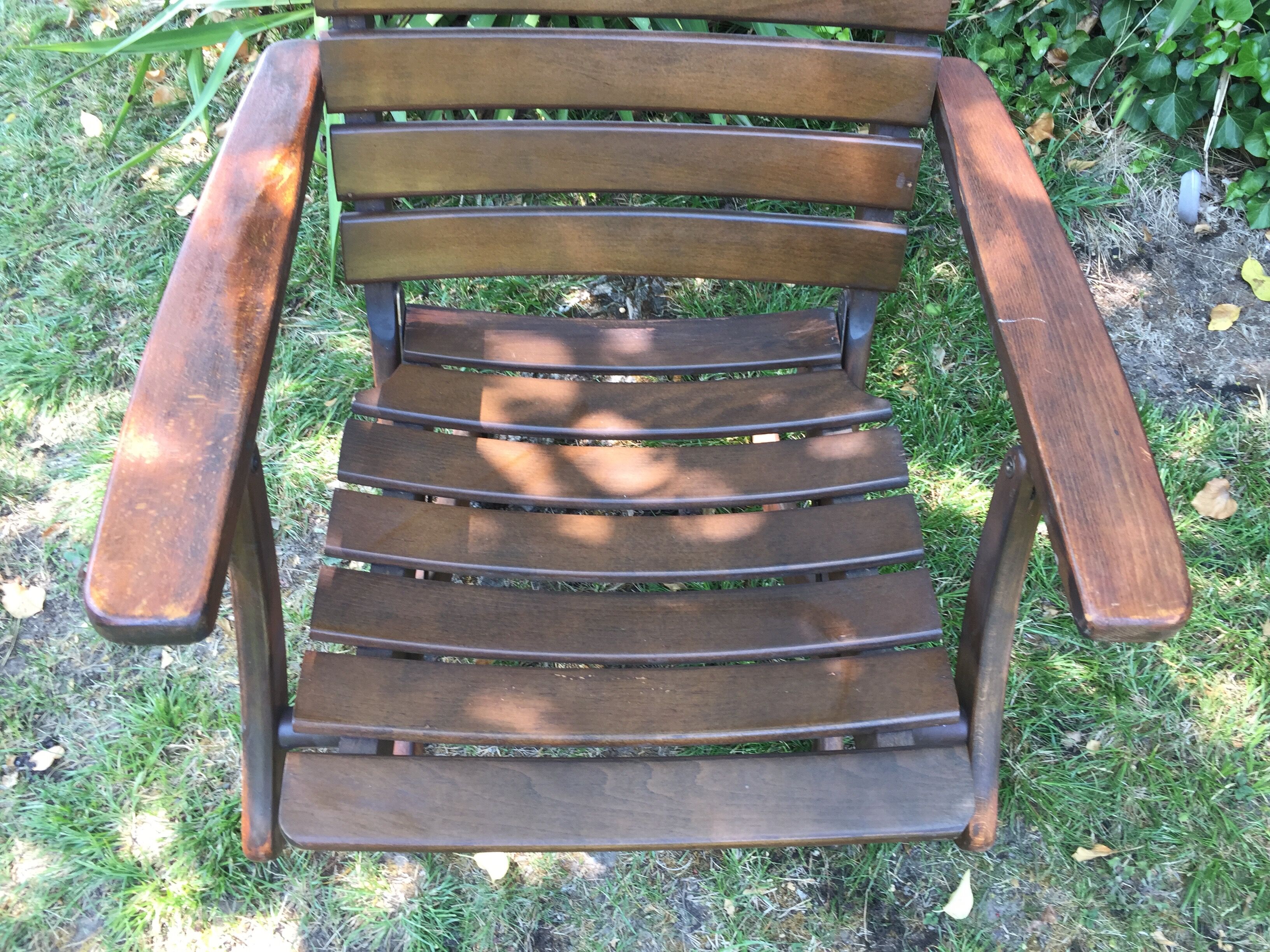 Vintage wooden herlag folding armchair
