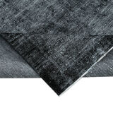 Handwoven oriental overdyed 270 cm x 384 cm black wool carpet