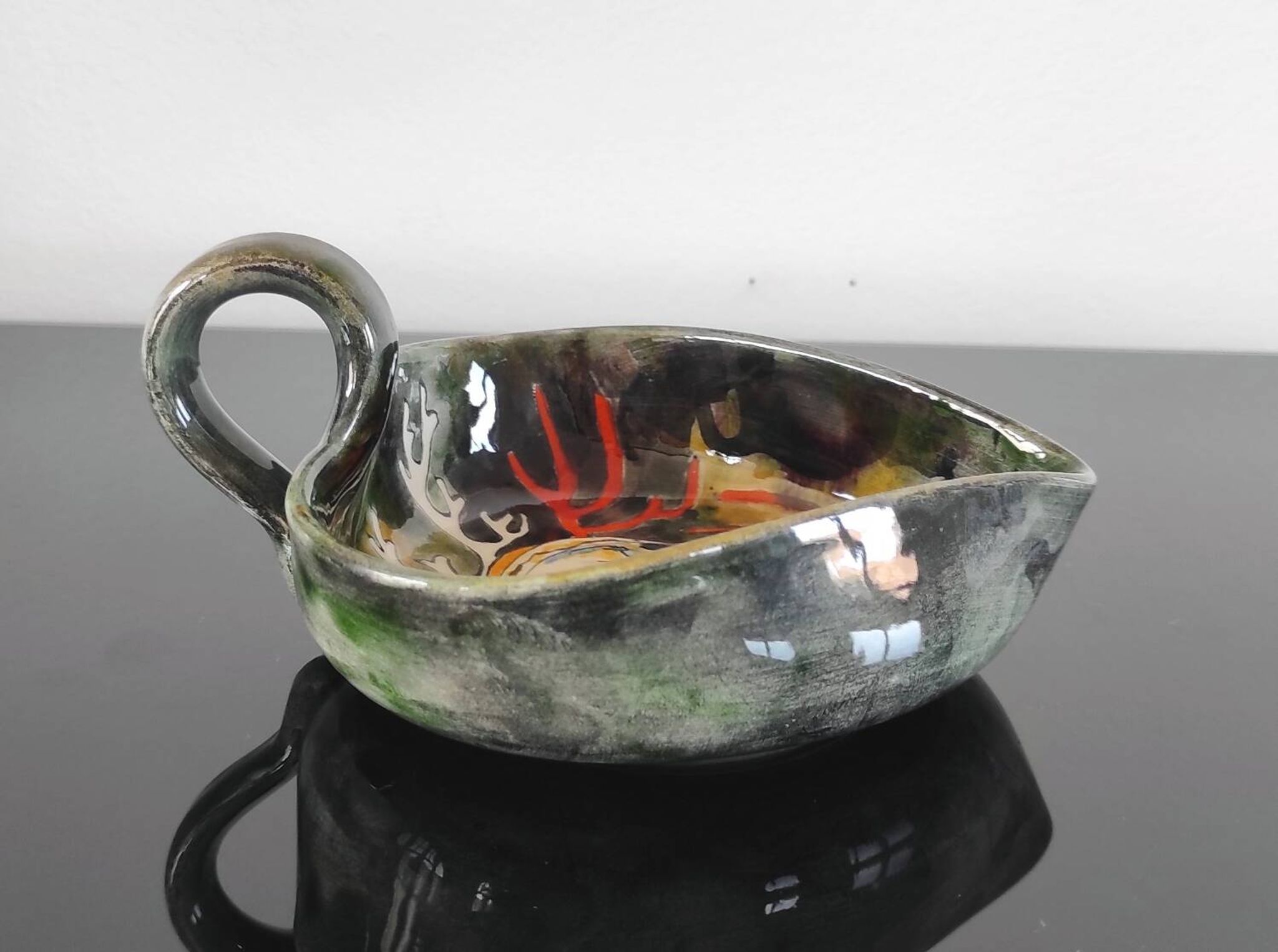 Vintage handmade dish/trinket bowl - signed Marie Louise Impe