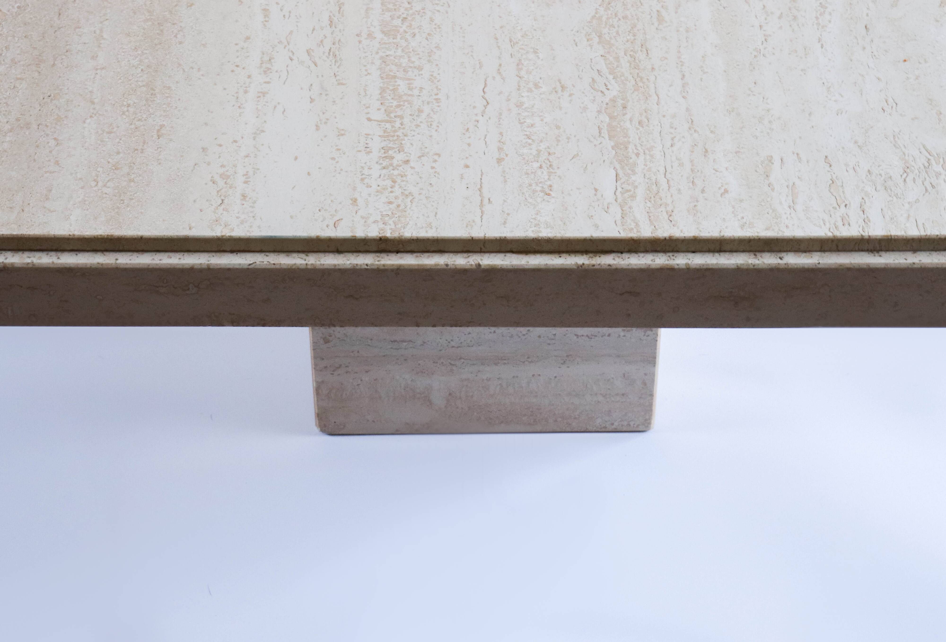 Travertine coffee table