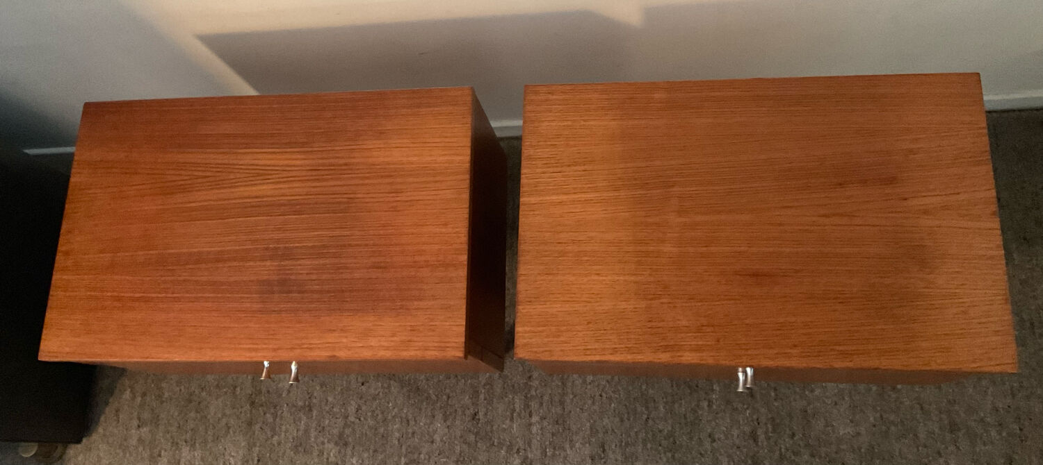 Pair of Scandinavian bedside tables from the 60s in teak