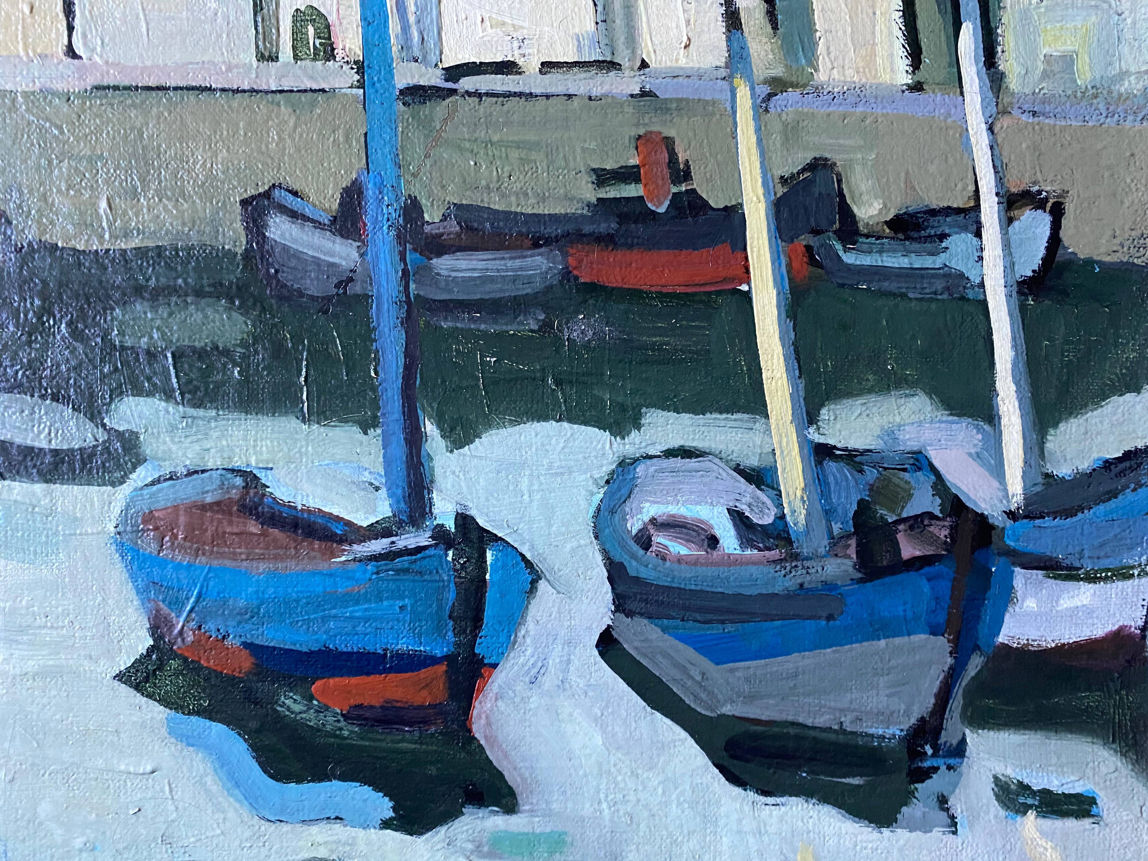 HST painting "Port of Cherbourg" Marine Normandy / Brittany by Robert Leboucher