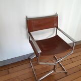 Leather folding armchair