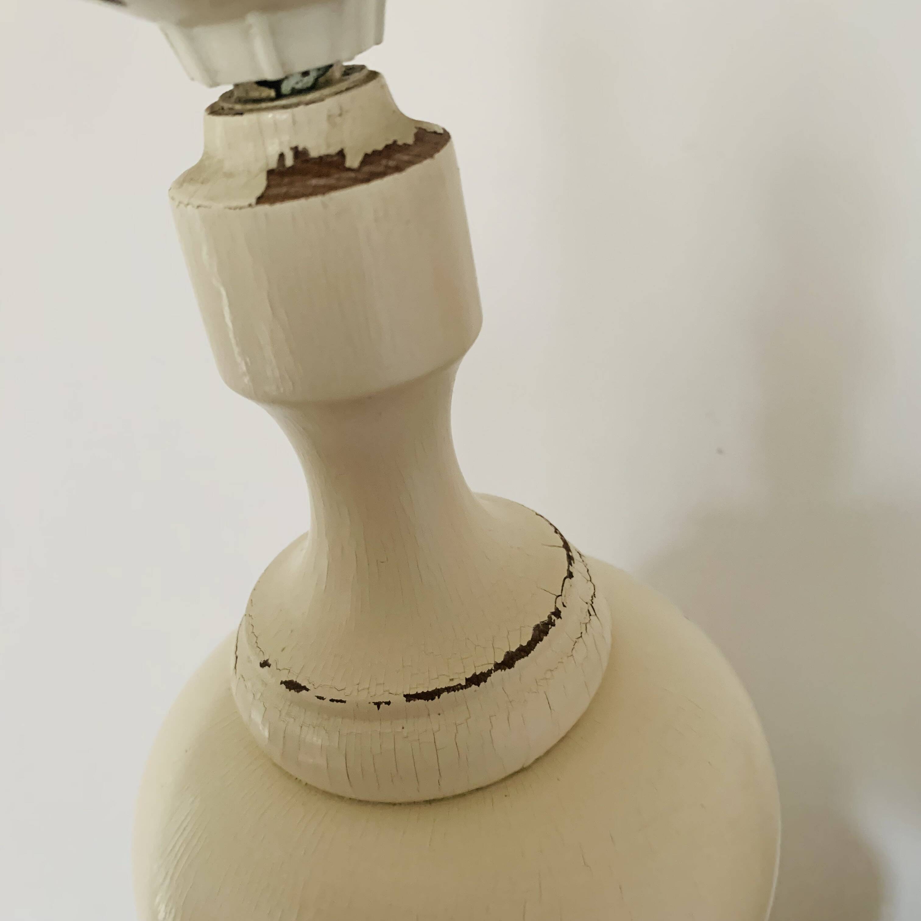 Large turned wooden lamp base