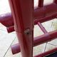 Old vintage red lacquered bamboo Asian coat rack