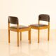 Set of 6 wooden and leather chairs by Piarotto Italy 80's