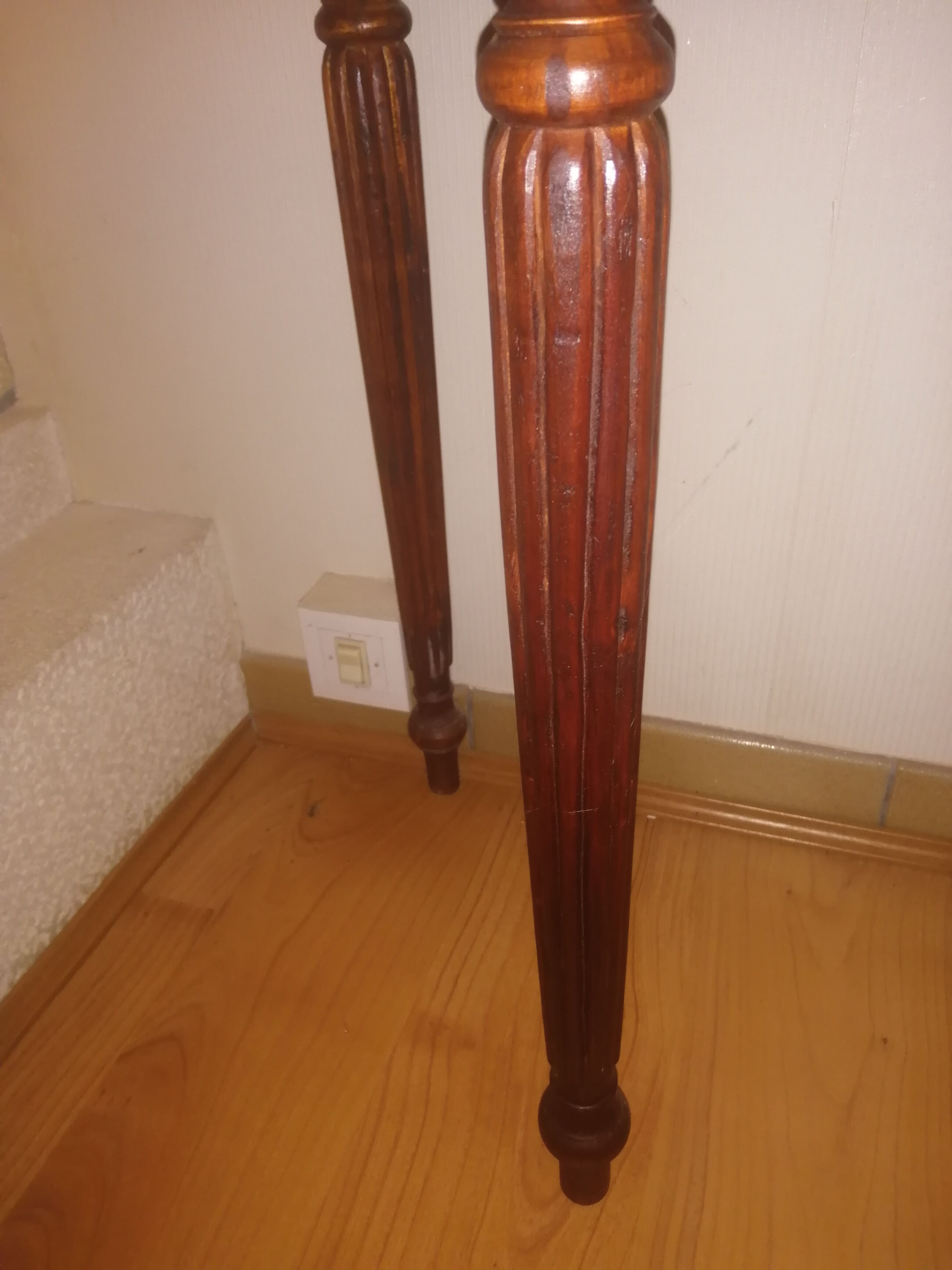 Half-moon wooden console