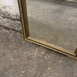Large antique gilt mirror with scroll and shell decoration, 144 cm