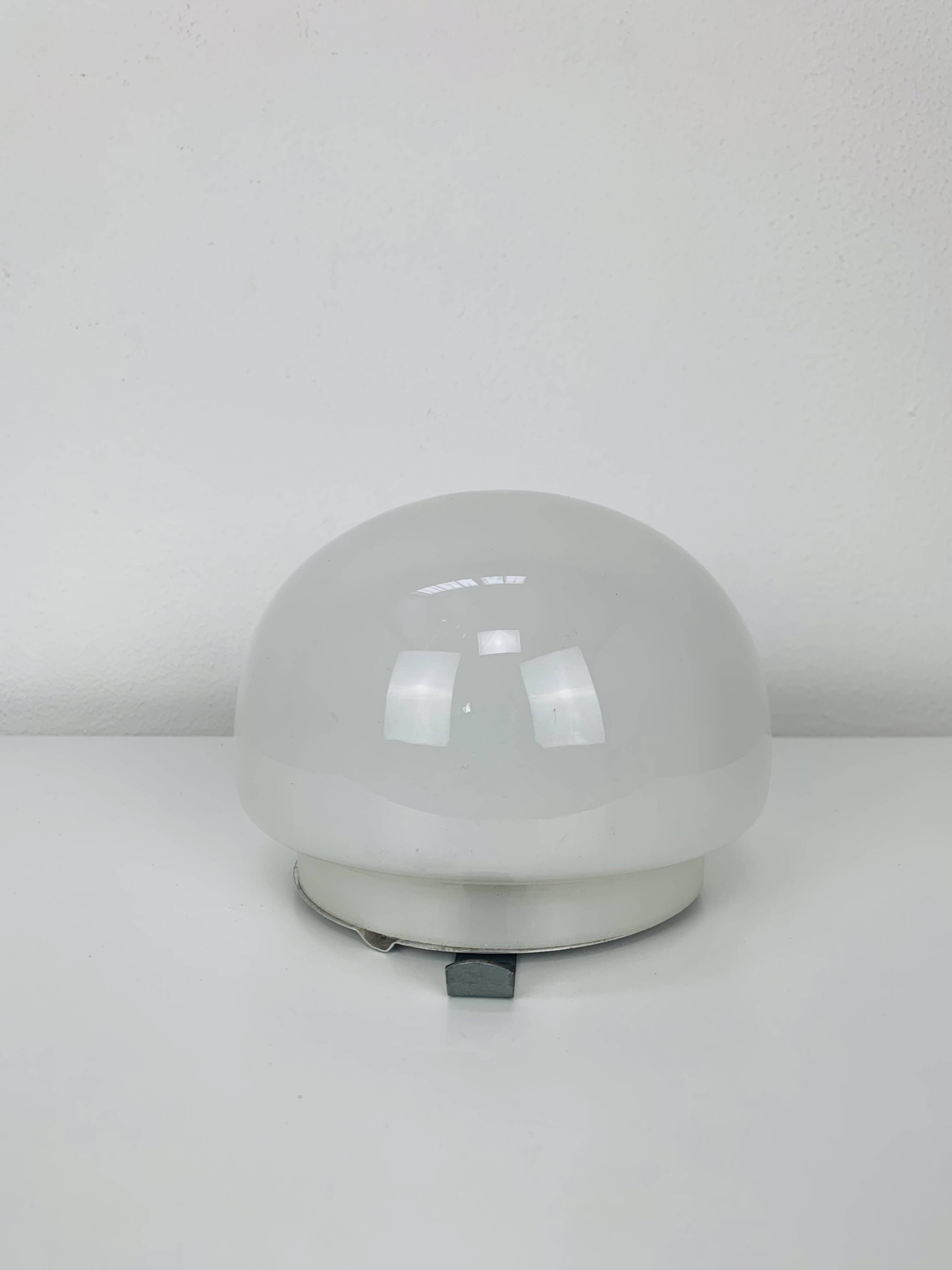 Vintage white opaline ball wall lamp, half sphere