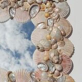 Vintage seashell mirror 31x35cm
