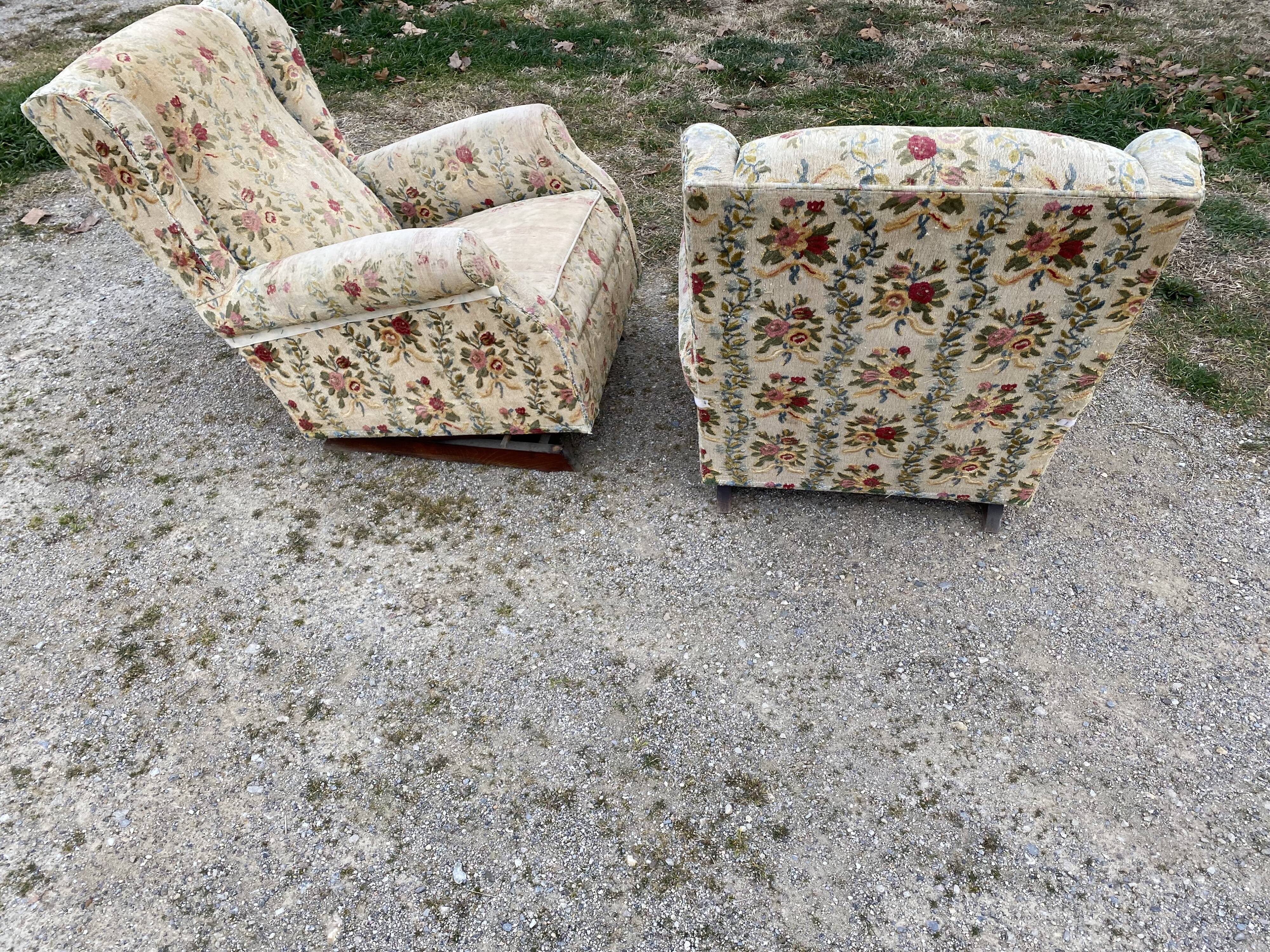 Pair of armchairs 1940 rocking-chair