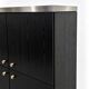 Black ash and steel bar cabinet, 1970s