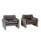 Set of 2 easy chairs 'Maralunga' by Vico Magistretti