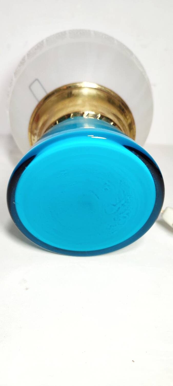 Lámpara de mesa de cristal. España, 1950s.