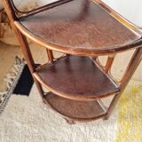 Vintage rattan corner shelf