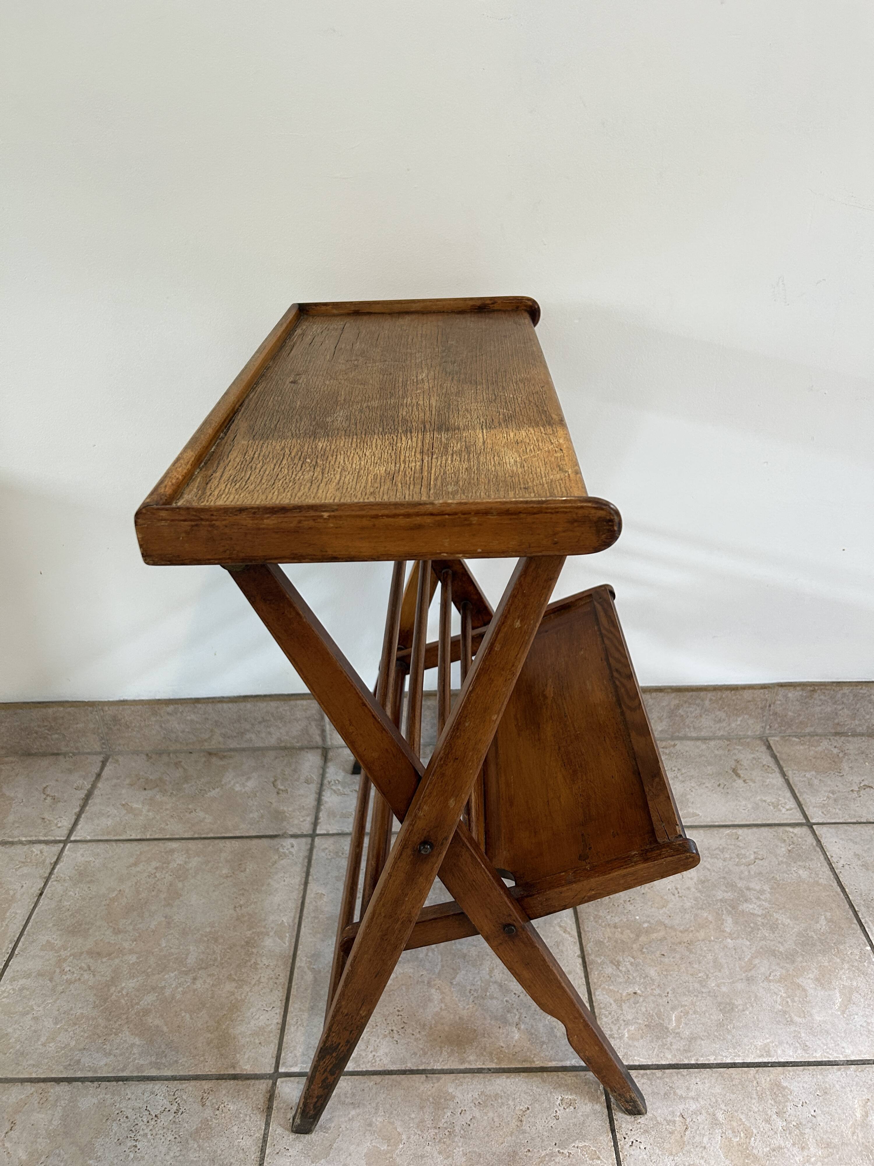 Table d'appoint, porte-revues scandinave vintage
