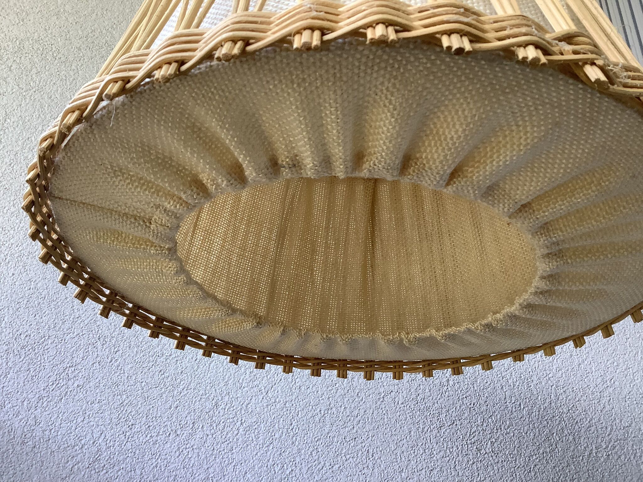 Boho chic rattan and burlap pendant light