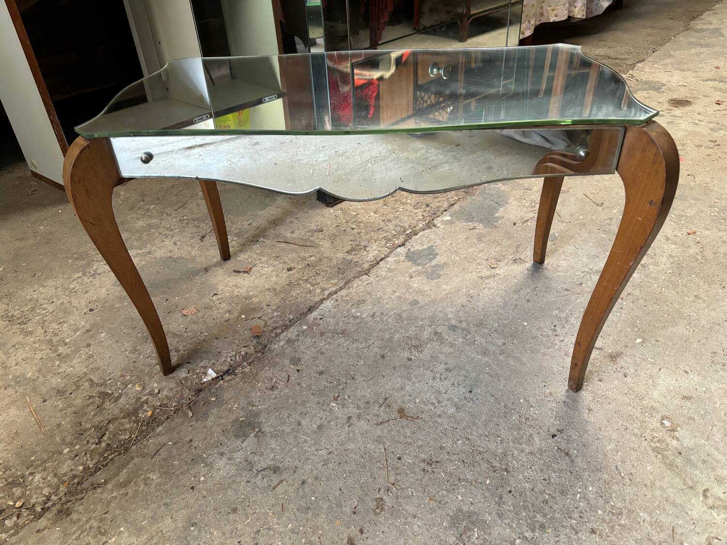 Art deco mirrored coffee table