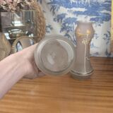 Paire de vases art nouveau en verre émaillé peint à la main fin xixème