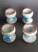 Quatre coquetiers en grès poterie Saint Amand Roger Jacques vintage