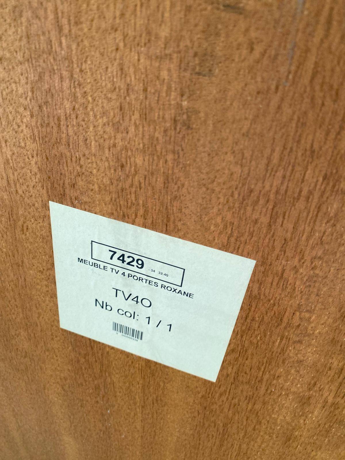 Armoire meuble tv bonnetière en merisier massif 80s