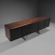 Walnut, metal and leather buffet by Hans von Klier “Il Ponte” for Skipper, 1970s.