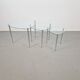 Triangular Nesting Tables in Glass and Metal, 1970s, Set of 3