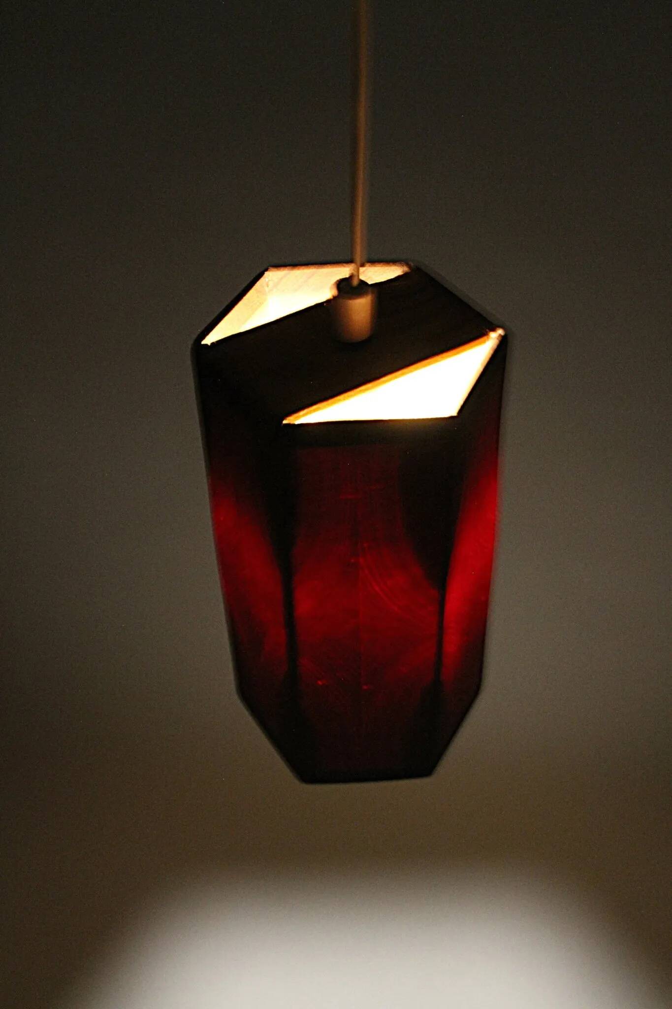 Hexagonal Pine Pendant Lamp – Sweden, 1970s