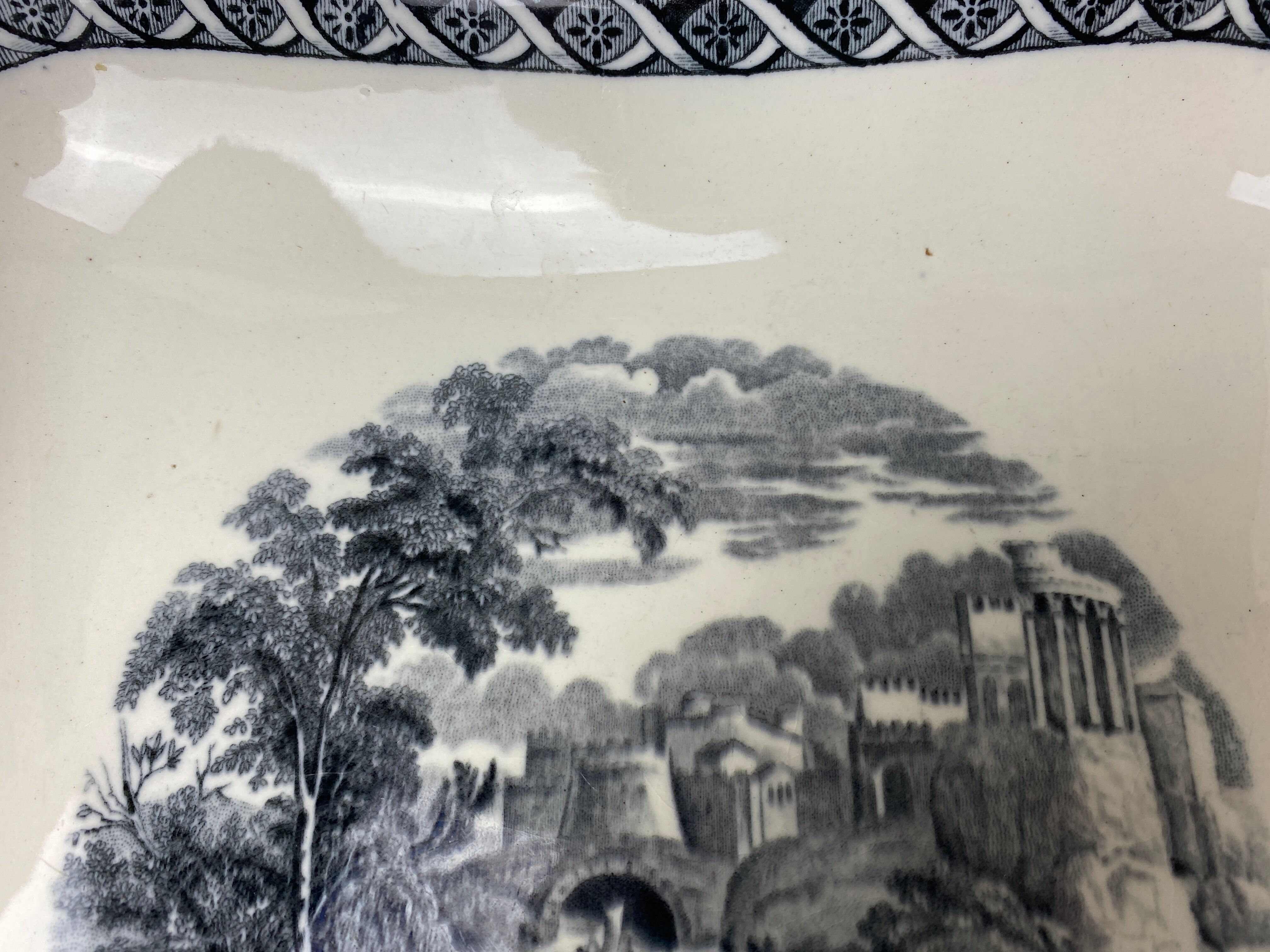 Square dish made of antique Wedgwood porcelain
