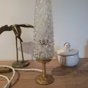 Retro chic art deco lamp, diamond tip & gilded brass