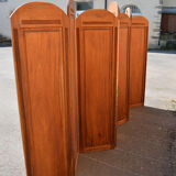 Art Deco screen with 7 panels carved with the insignia of the Foreign Legion, circa 1940