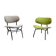 Set of two chairs in painted metal and fabric, Italy, 1950