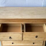 Vintage Louis Philippe chest of drawers renovated in raw wood